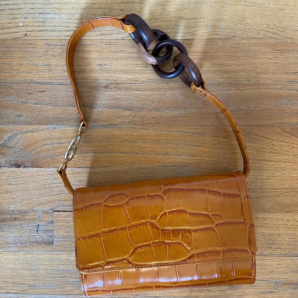 Brother Vellies Croc Embossed Leather Shoulder Bag- 2 for the price of 1